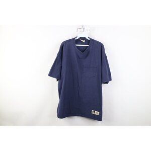 Vintage 90s Y2K Russell Athletic Mens XL Faded Blank Heavy Cotton Pocket T-Shirt